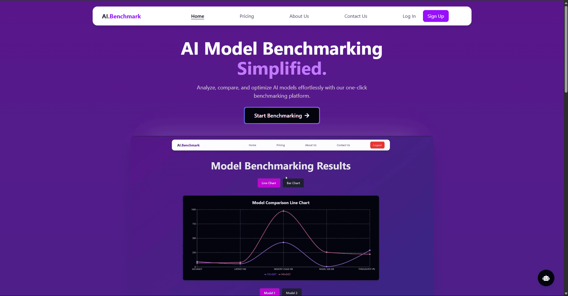 AI Model Benchmarking Tool project screenshot